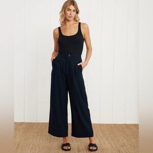 NWT! Jenni Kayne | 100% Raw Silk Relaxed Trouser | Navy | Size 10